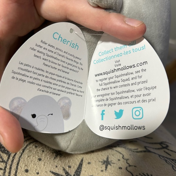 NWT Squishmallow Cherish the Elephant 8” Plush - Picture 3 of 3